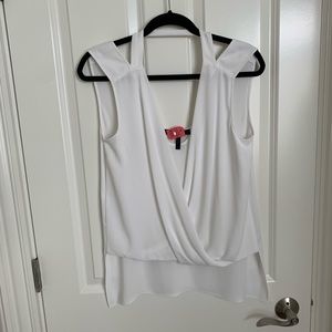 BCBG White Silk Sleeveless Blouse, size small